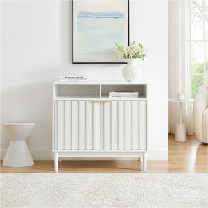 Sarantino Eleni 2-Door Sideboard | White | Buffet Hallway Cabinet Storage Console