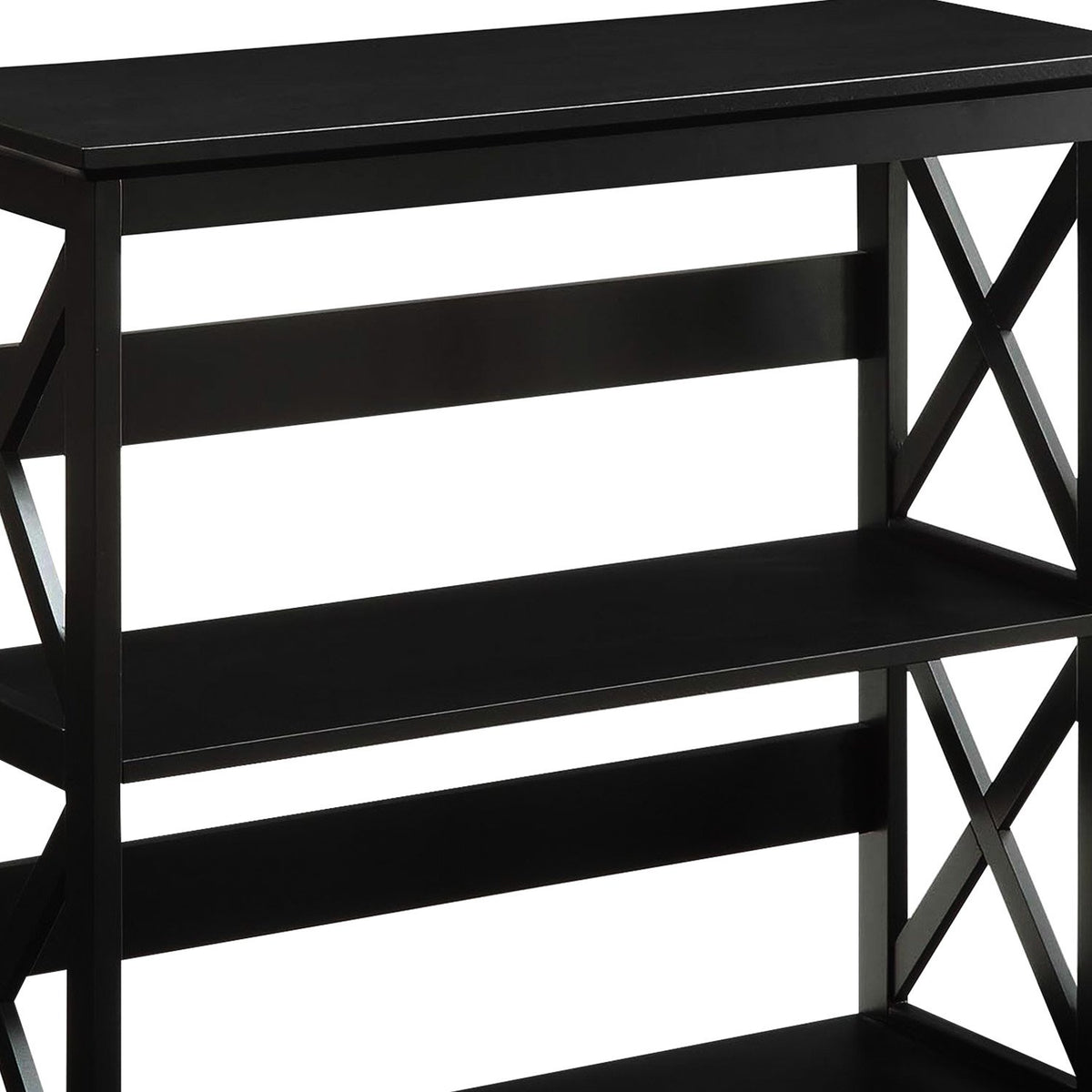 Sarantino Lucas 3-Tier Bookshelf | Black | Display Rack Storage Shelves