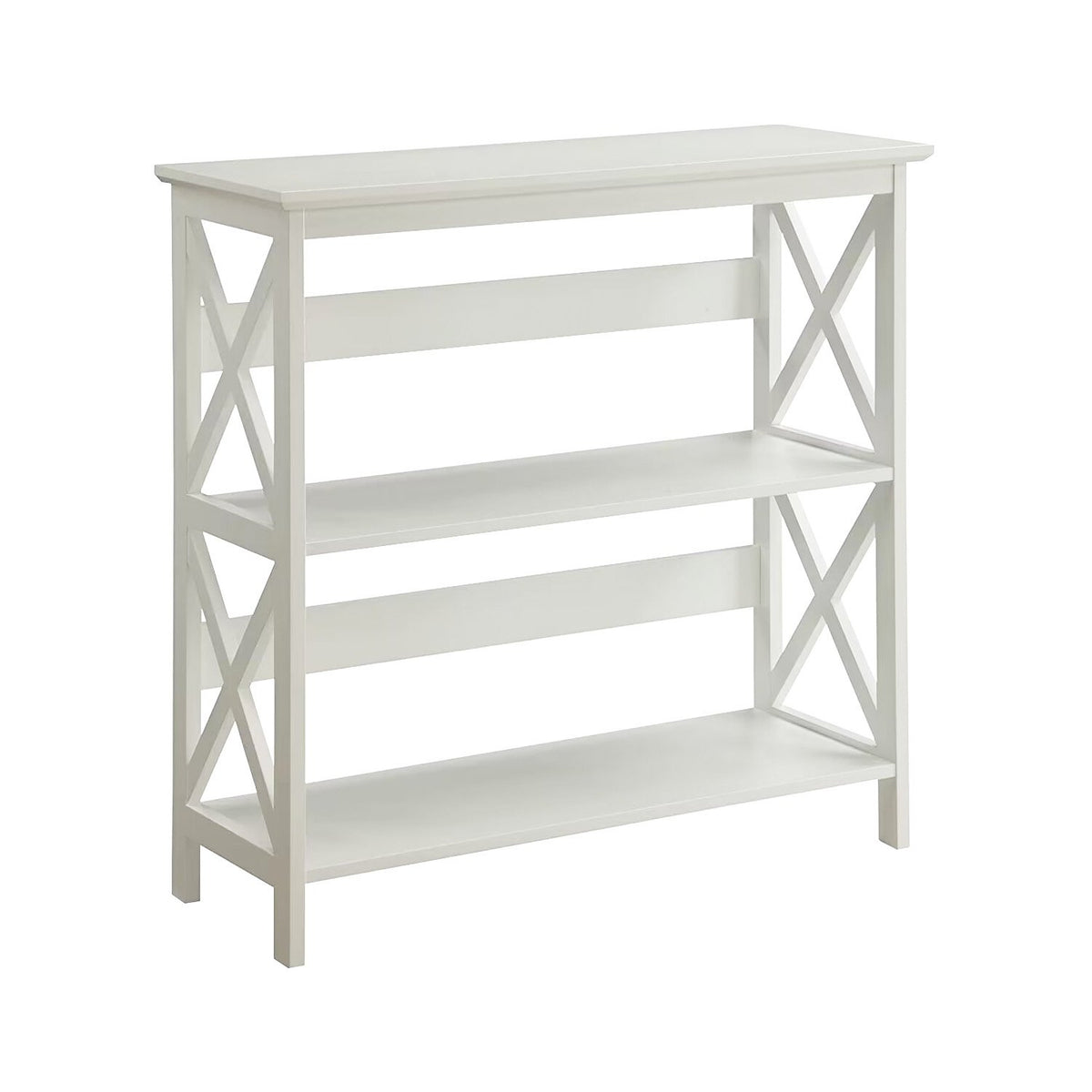 Sarantino Lucas 3-Tier Bookshelf | White | Display Rack Storage Shelves