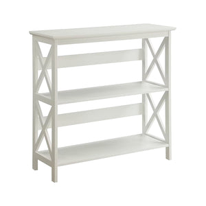 Sarantino Lucas 3-Tier Bookshelf | White | Display Rack Storage Shelves