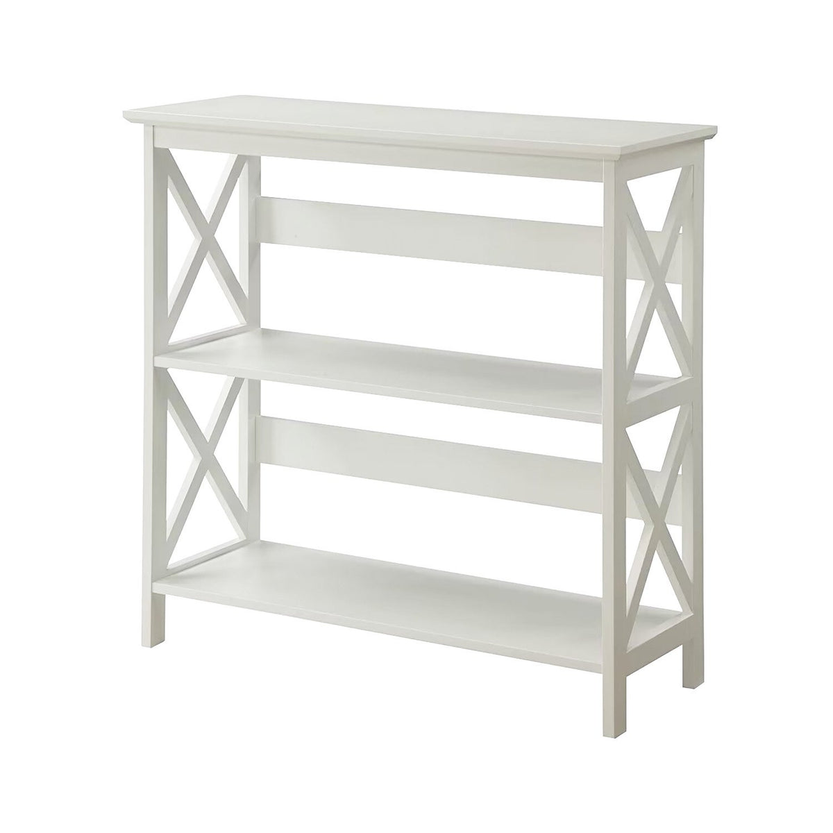 Sarantino Lucas 3-Tier Bookshelf | White | Display Rack Storage Shelves
