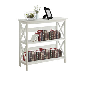 Sarantino Lucas 3-Tier Bookshelf | White | Display Rack Storage Shelves