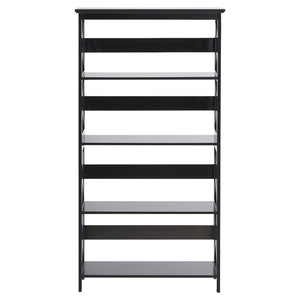 Sarantino Daphne Bookshelf | 5-Tier | Cross Panel Design | Modern Storage