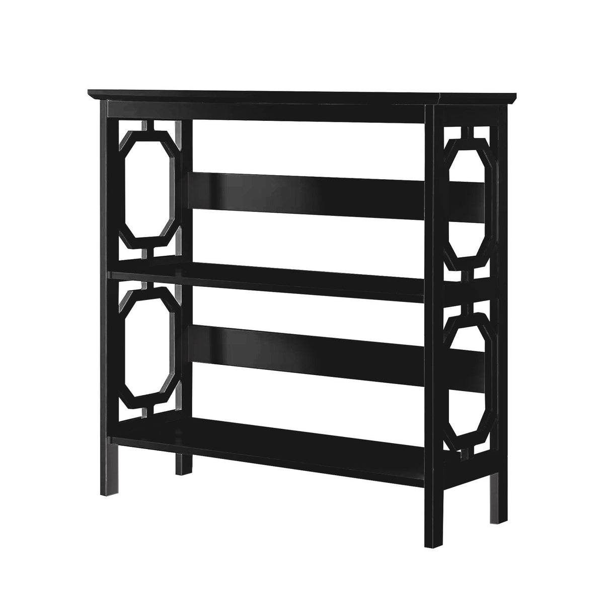 Sarantino Laurel 3-Tier Bookshelf | Black | Modern Display Rack