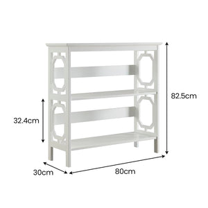 Sarantino Laurel 3-Tier Bookshelf | White | Modern Display Rack