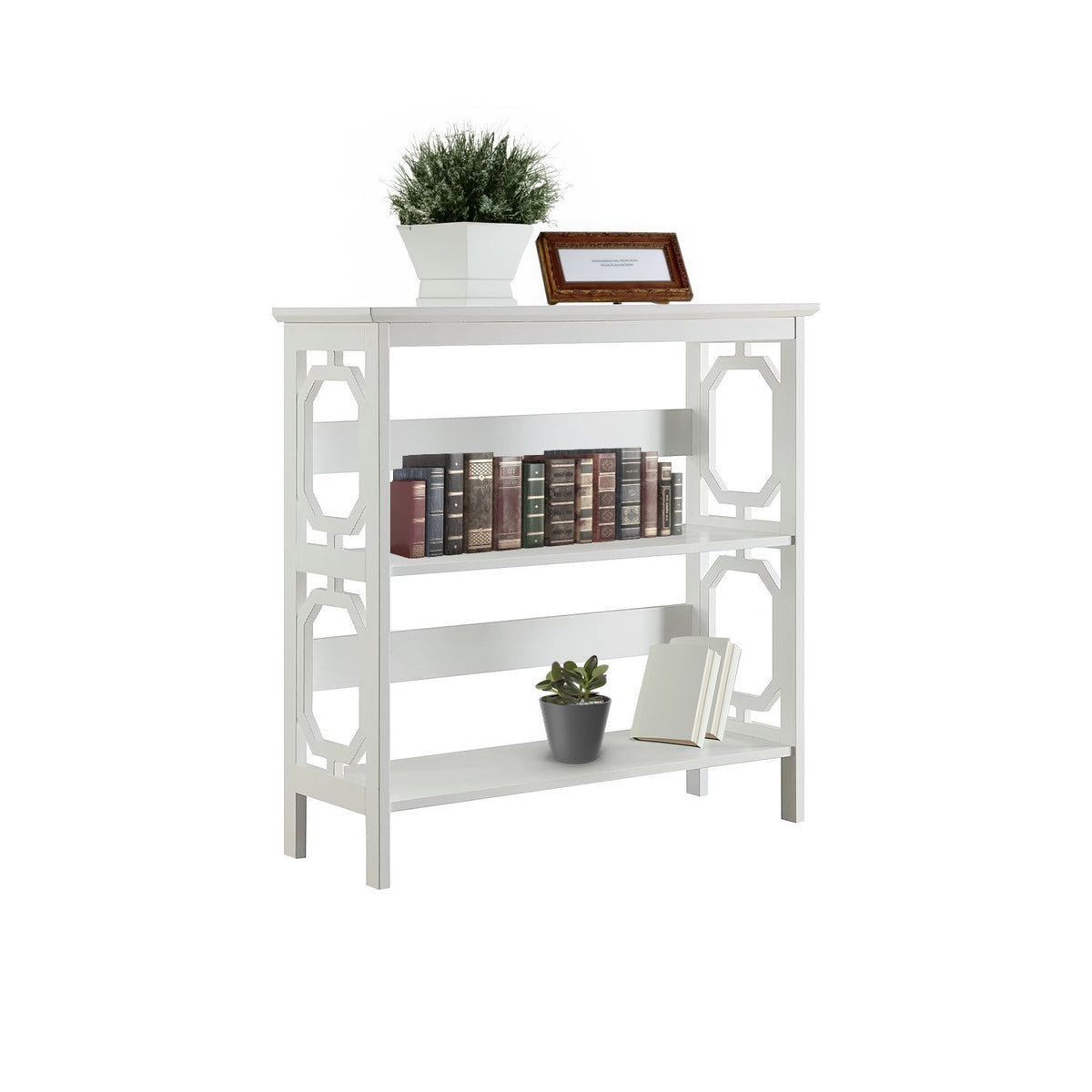 Sarantino Laurel 3-Tier Bookshelf | White | Modern Display Rack