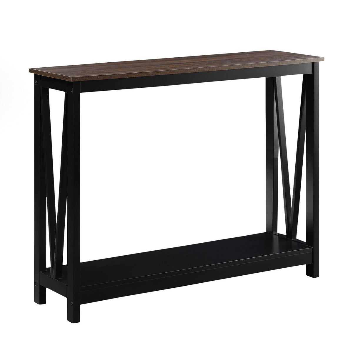Sarantino Cielo Console Table | Dark Walnut | 2-Tier Modern Hallway Table