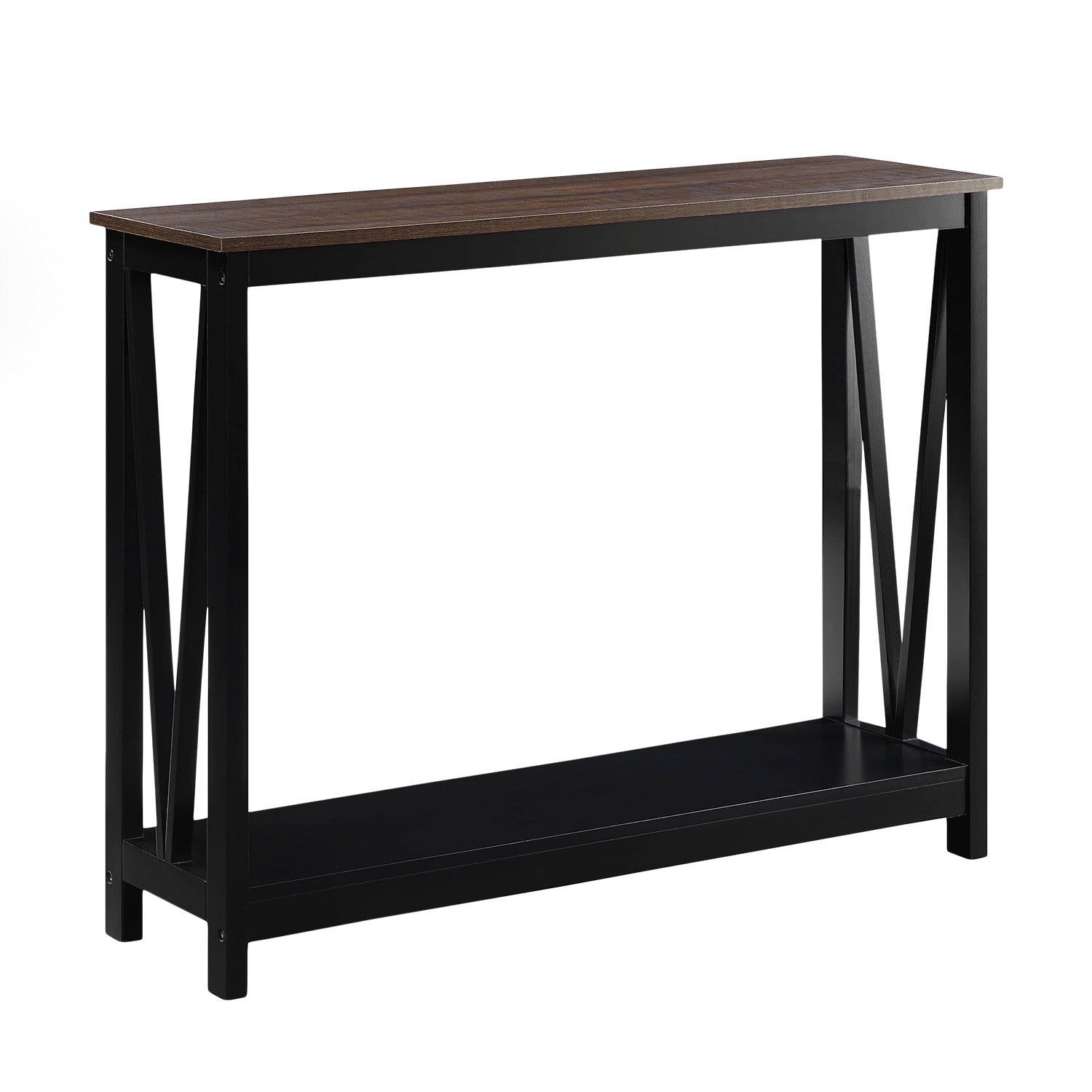 Sarantino Cielo Console Table | Dark Walnut | 2-Tier Modern Hallway Table