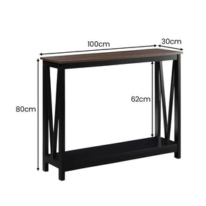 Sarantino Cielo Console Table | Dark Walnut | 2-Tier Modern Hallway Table