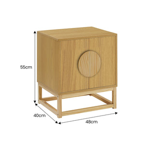 Luca Bedside Table | Split Door | Night Stand | Natural