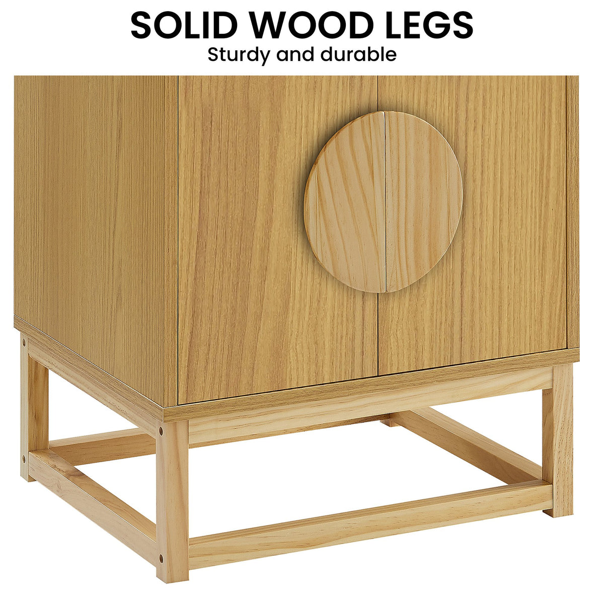 Luca Bedside Table | Split Door | Night Stand | Natural