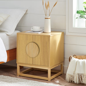 Luca Bedside Table | Split Door | Night Stand | Natural