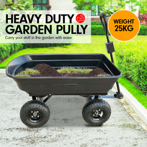 Kartrite Garden Dump Cart | 125L | Wagon Carrier | Wheel Barrow Style