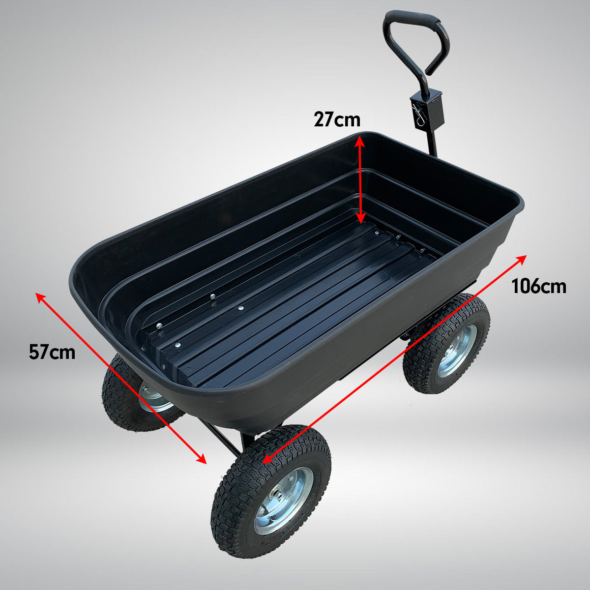 Kartrite Garden Dump Cart | 125L | Wagon Carrier | Wheel Barrow Style