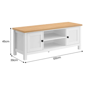 Gio TV Stand | White/Natural