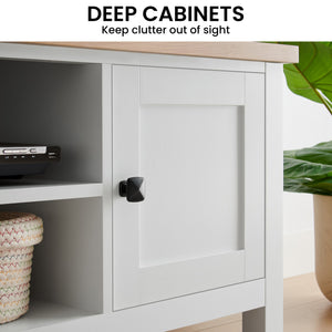 Gio TV Stand | White/Natural