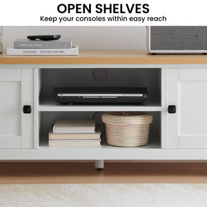 Gio TV Stand | White/Natural