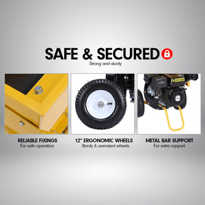 Ducar Wood Chipper | 8HP | Upright Grinder | Petrol Garden Mulcher | Yellow