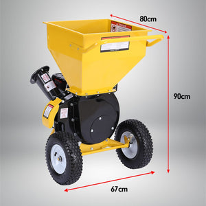 Ducar Wood Chipper | 8HP | Upright Grinder | Petrol Garden Mulcher | Yellow