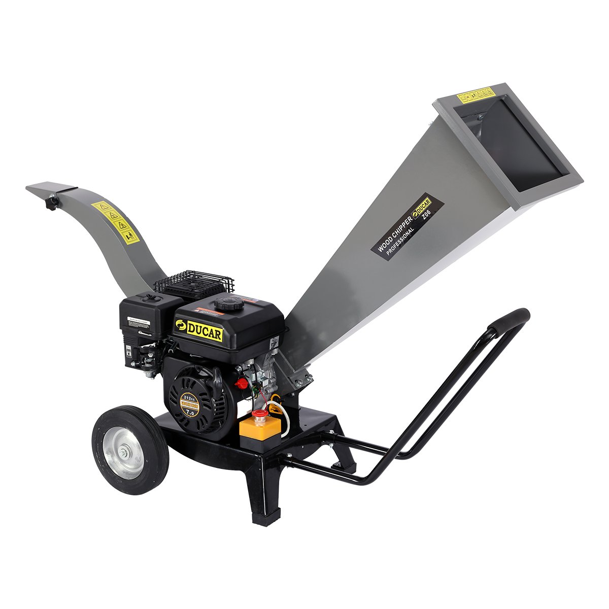Ducar Wood Chipper | 7HP | Shredder Mulcher Grinder | Petrol | Silver