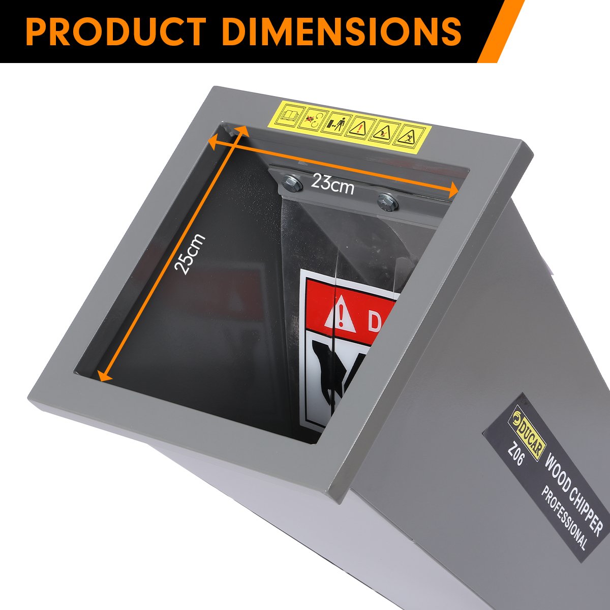 Ducar Wood Chipper | 7HP | Shredder Mulcher Grinder | Petrol | Silver