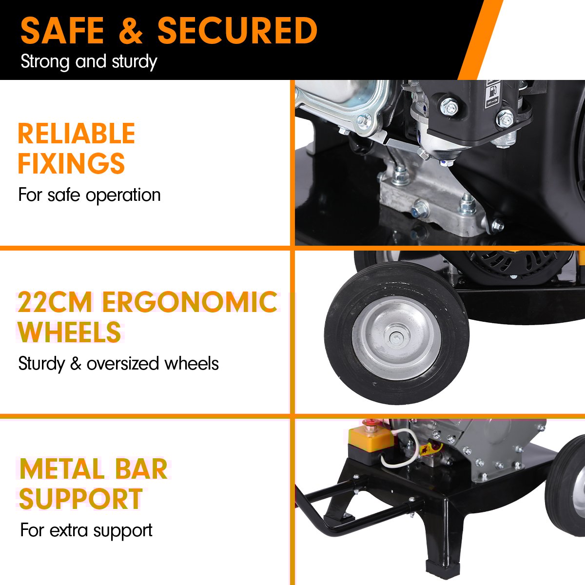 Ducar Wood Chipper | 7HP | Shredder Mulcher Grinder | Petrol | Silver