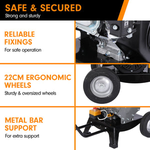 Ducar Wood Chipper | 7HP | Shredder Mulcher Grinder | Petrol | Silver