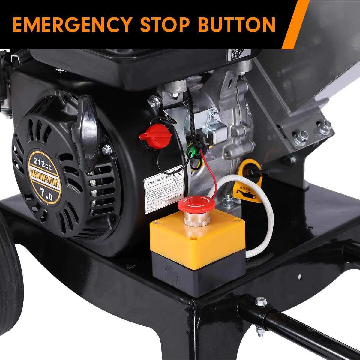 Ducar Wood Chipper | 7HP | Shredder Mulcher Grinder | Petrol | Silver