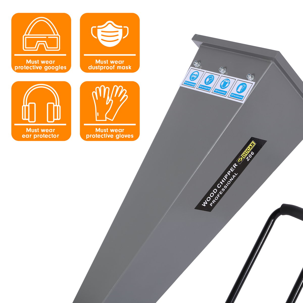 Ducar Wood Chipper | 7HP | Shredder Mulcher Grinder | Petrol | Silver