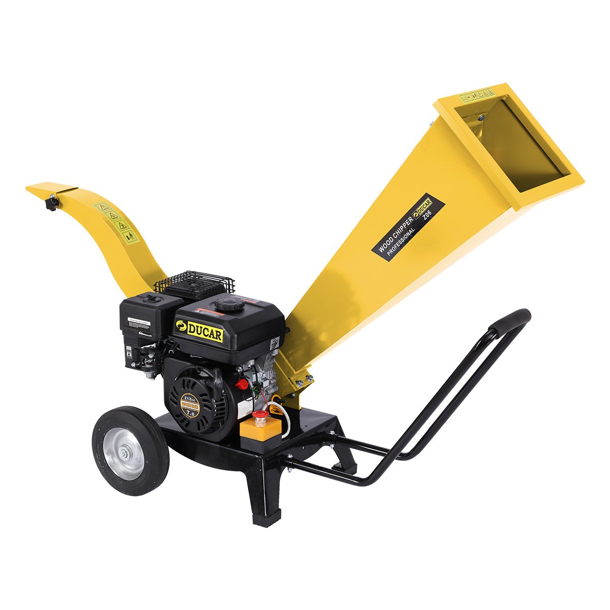 Ducar Wood Chipper | 7HP | Shredder Mulcher Grinder | Petrol | Yellow