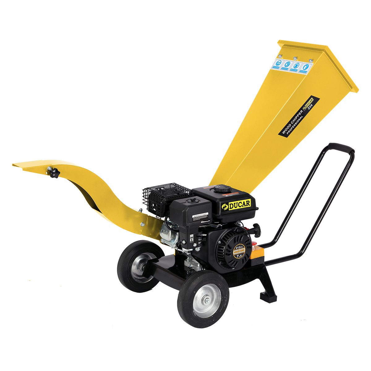 Ducar Wood Chipper | 7HP | Shredder Mulcher Grinder | Petrol | Yellow