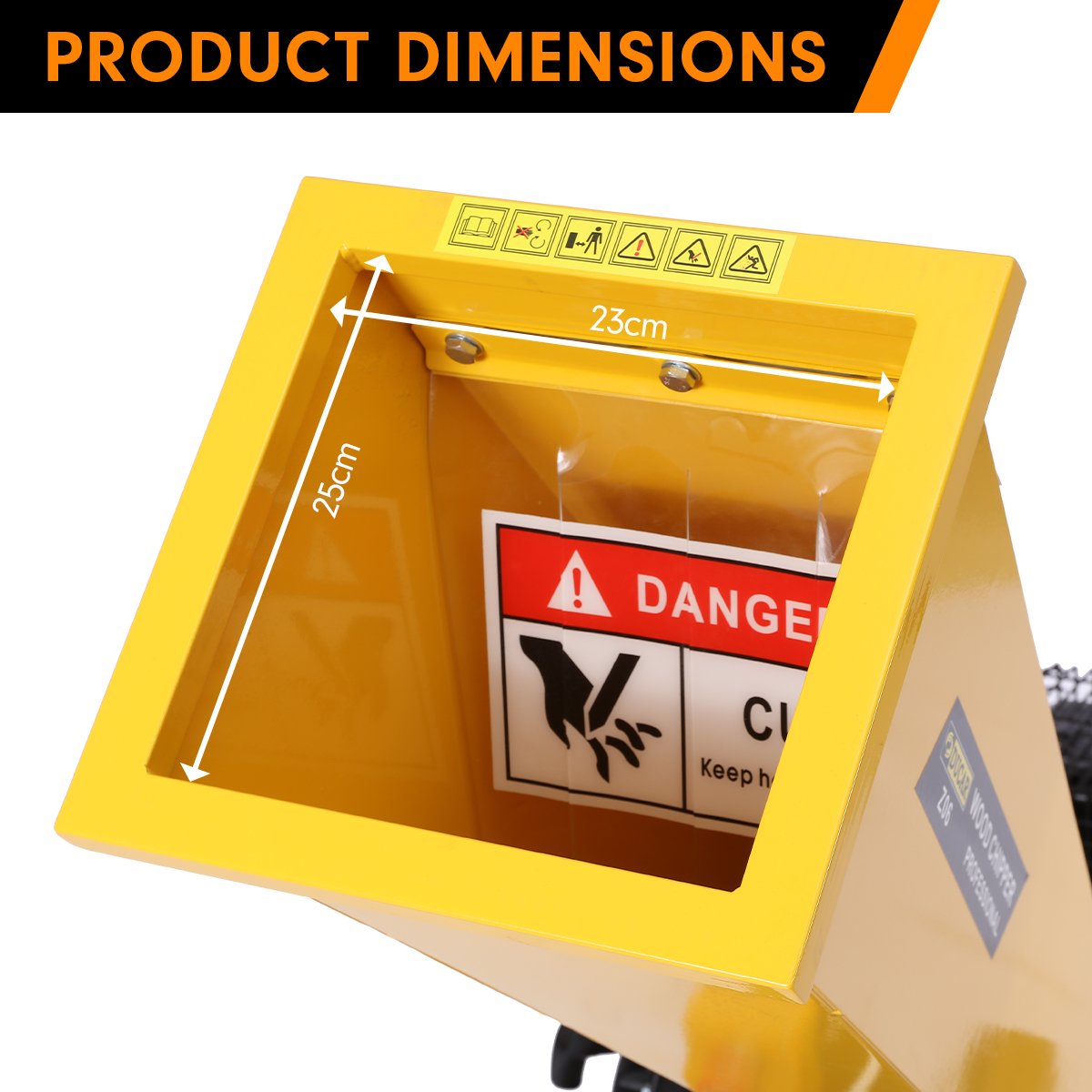 Ducar Wood Chipper | 7HP | Shredder Mulcher Grinder | Petrol | Yellow