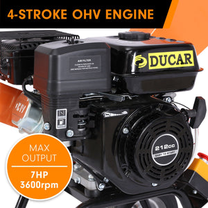Ducar Wood Chipper | 7HP | Shredder Mulcher Grinder | Petrol | Orange