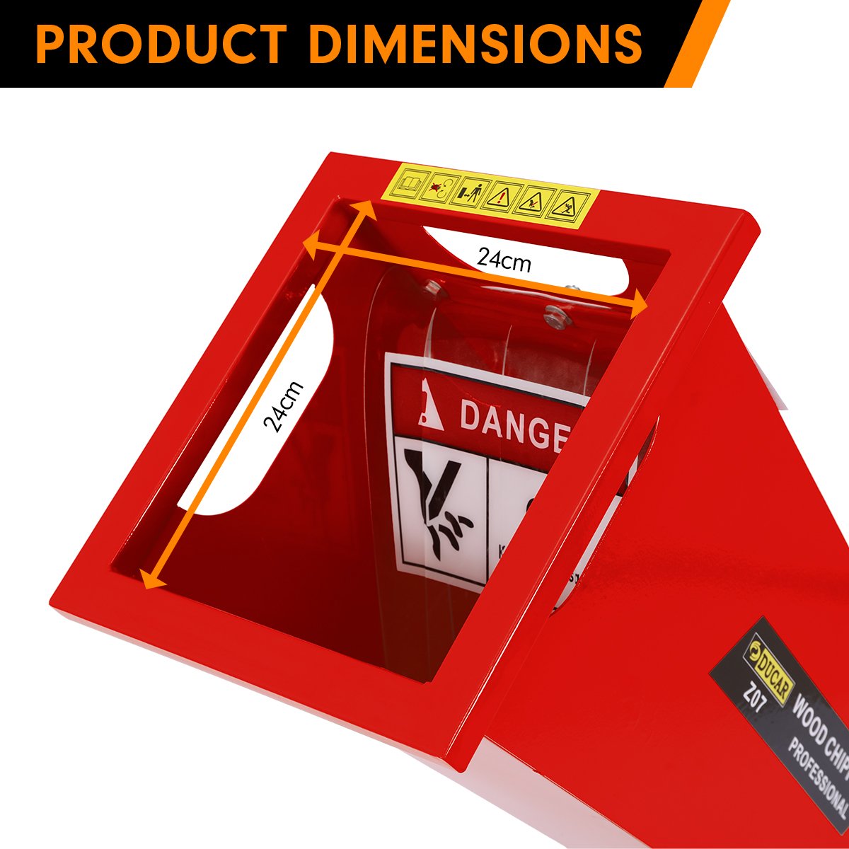 Ducar Wood Chipper | 7HP | Petrol Powered Shredder Mulcher Grinder | Red