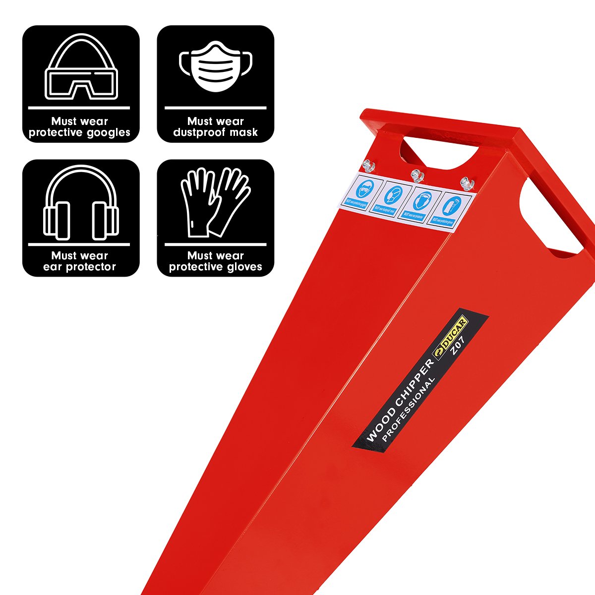 Ducar Wood Chipper | 7HP | Petrol Powered Shredder Mulcher Grinder | Red
