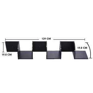 5 Tier Corner Wall Shelf | Display Shelves | DVD Book Storage Rack | Floating Mounted | Black