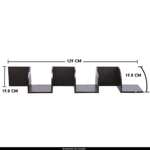 5 Tier Corner Wall Shelf | Display Shelves | DVD Book Storage Rack | Floating Mounted | Dark Brown
