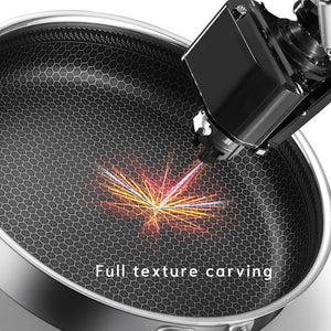 Stainless Steel Frying Pan | Non-Stick Cooking Frypan | 30cm Honeycomb Single Sided (without lid)