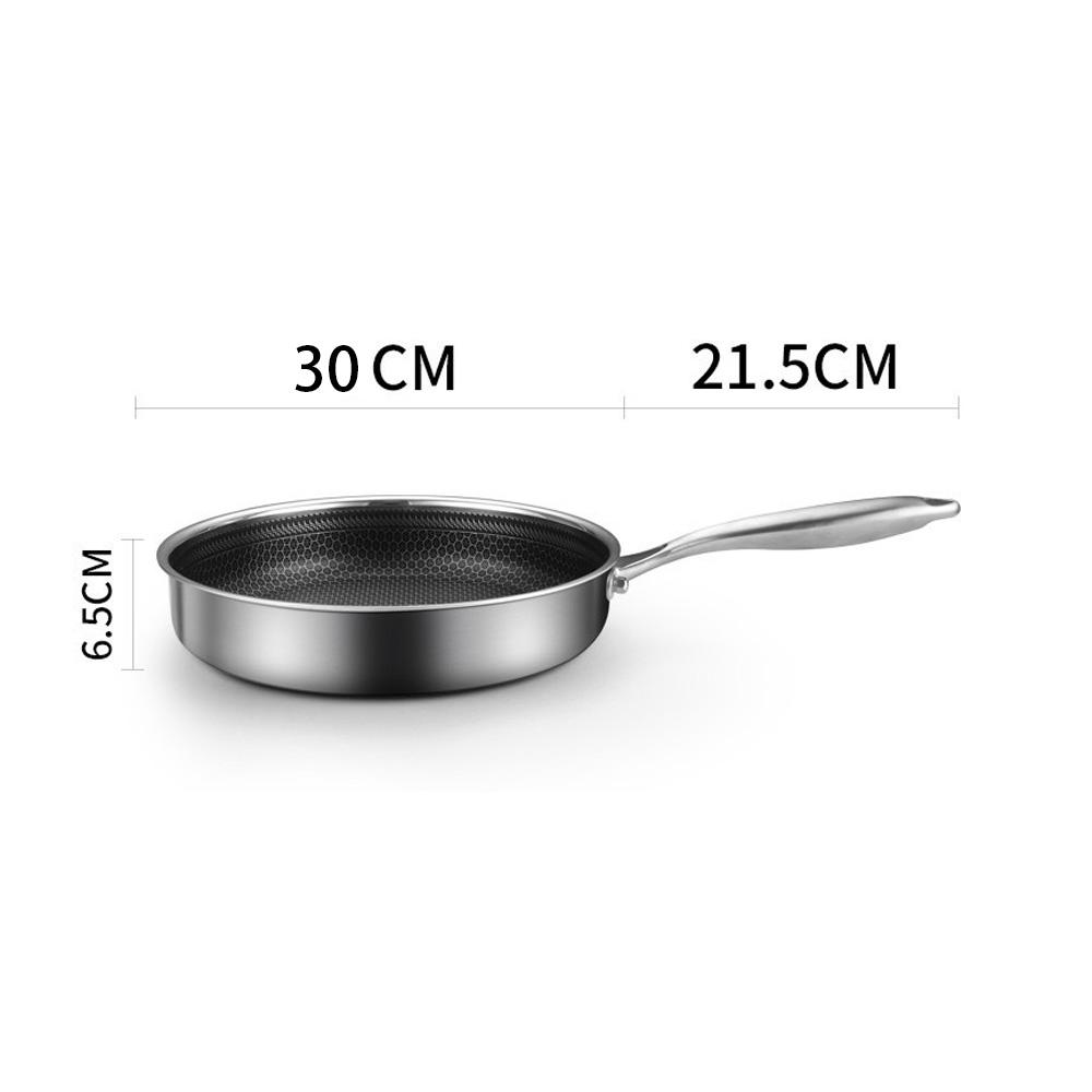 Stainless Steel Frying Pan | Non-Stick Cooking Frypan | 30cm Honeycomb Single Sided (without lid)