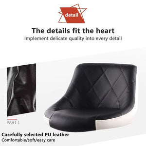 Bar Stools Kitchen Bar Stool | Leather Barstools | Swivel Gas Lift Counter Chairs x2 | Black