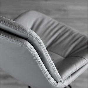 Bar Stools Kitchen Bar Stool | Leather Barstools | Swivel Gas Lift Counter Chairs x2 | Grey