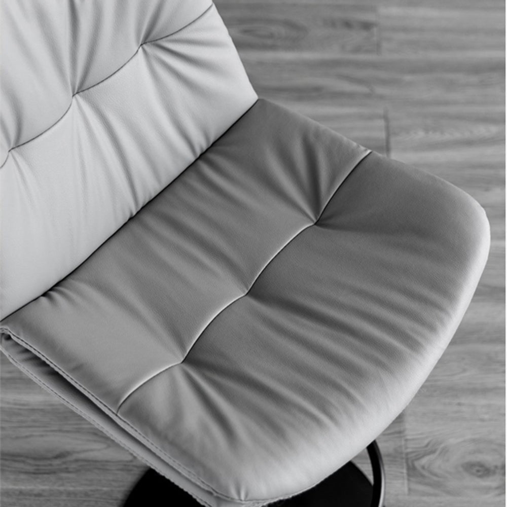 Bar Stools Kitchen Bar Stool | Leather Barstools | Swivel Gas Lift Counter Chairs x2 | Grey