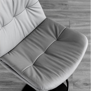 Bar Stools Kitchen Bar Stool | Leather Barstools | Swivel Gas Lift Counter Chairs x2 | Grey