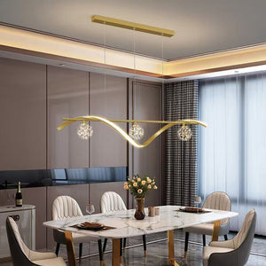 Luxury Hand Blown Glass LED Pendant Light | 100cm Adjustable | 3 Color Dimmable | Remote Control for Dining Bar Living Room