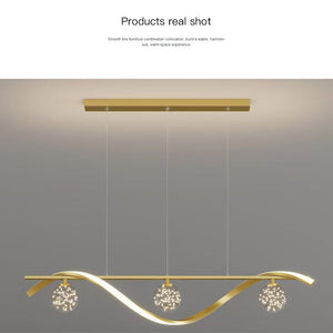 Luxury Hand Blown Glass LED Pendant Light | 100cm Adjustable | 3 Color Dimmable | Remote Control for Dining Bar Living Room