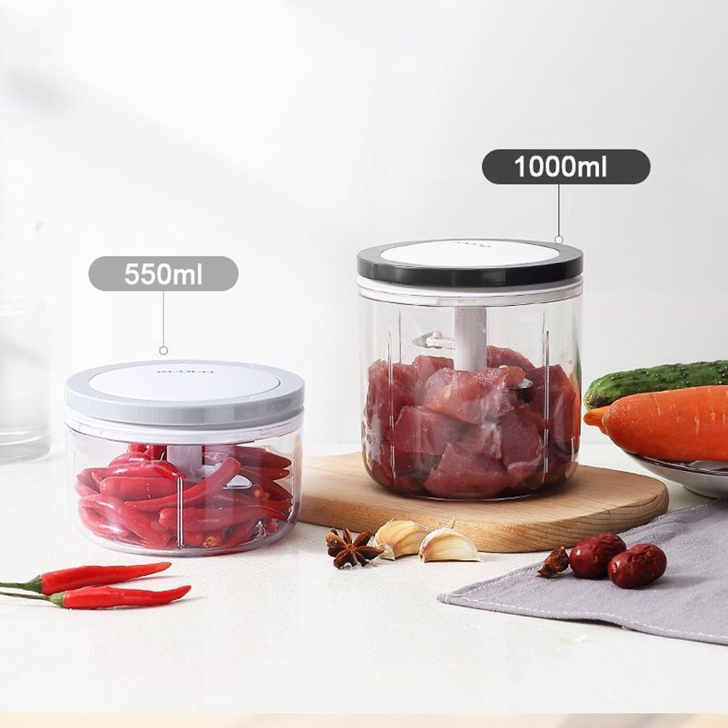 Ecoco 3 Sizes Cutter Set | Easy Chopper Mincer Mixer Slicer Dicer Blender | For Onion & Garlic | Black