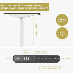 Standing Desk | Height Adjustable | Sit Stand Motorised | Single Motor Frame | Only Grey