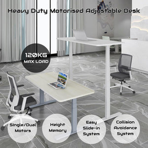 Standing Desk | Height Adjustable | Sit Stand Motorised | Single Motor Frame | Only Grey