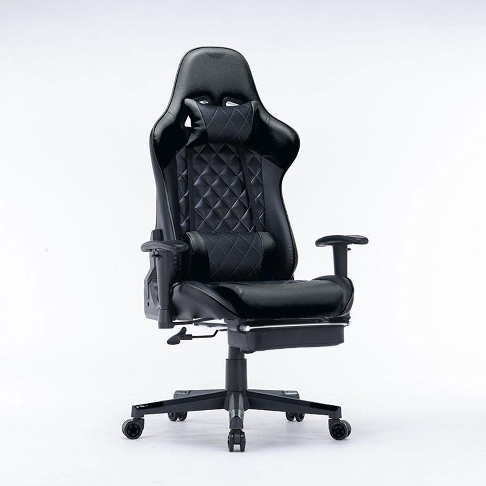 Gaming Chair | Ergonomic Racing Chair | 165° Reclining Gaming Seat | 3D Armrest | Footrest | Black
