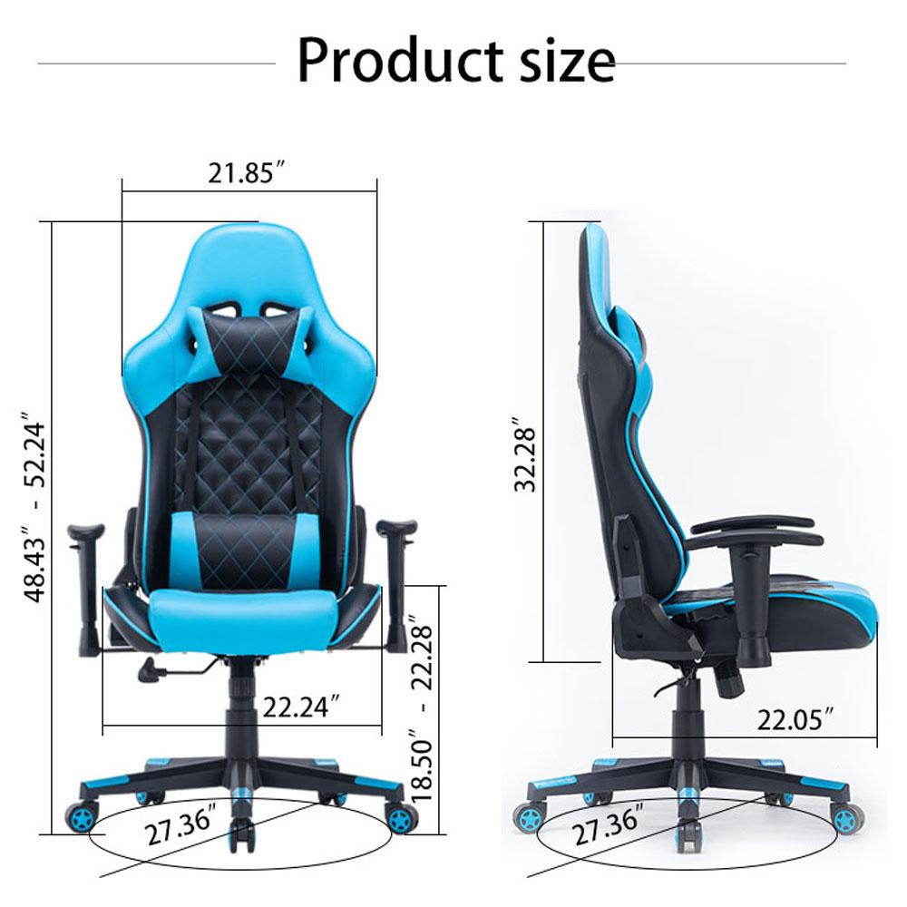 Gaming Chair | Ergonomic Racing Chair | 165° Reclining Gaming Seat | 3D Armrest | Footrest | Green Black